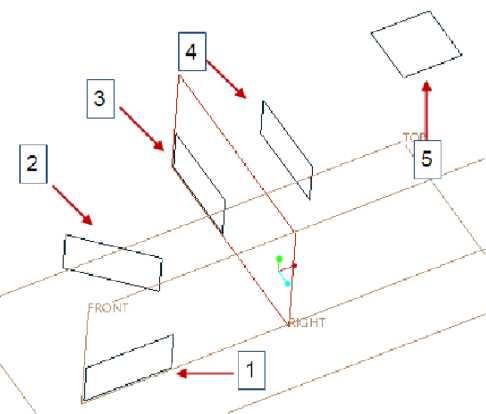 Vẽ trước 5 tiết diện như hình