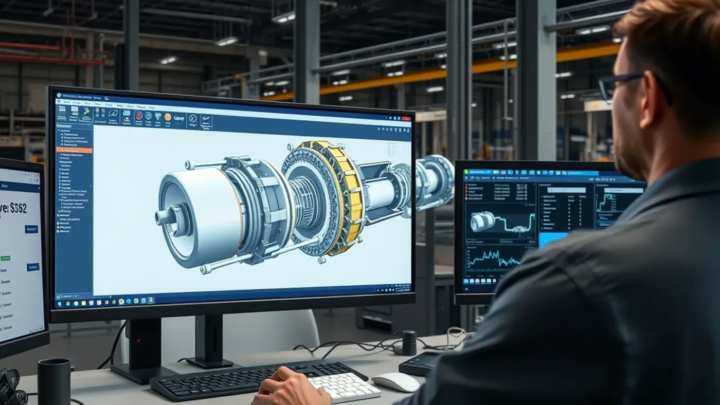 Cụm lắp ráp lớn SolidWorks trong xưởng cơ khí