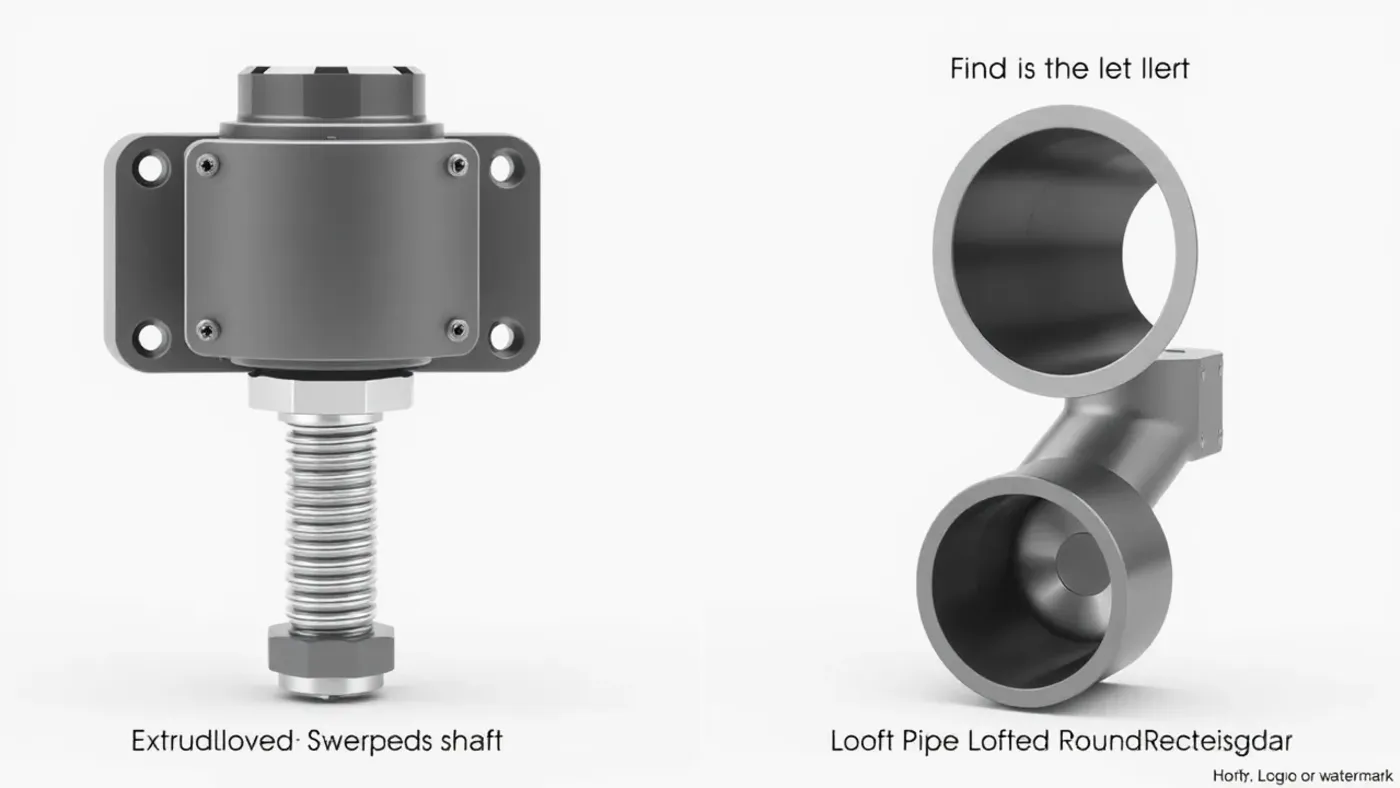 So sánh Extrude Revolve Sweep và Loft