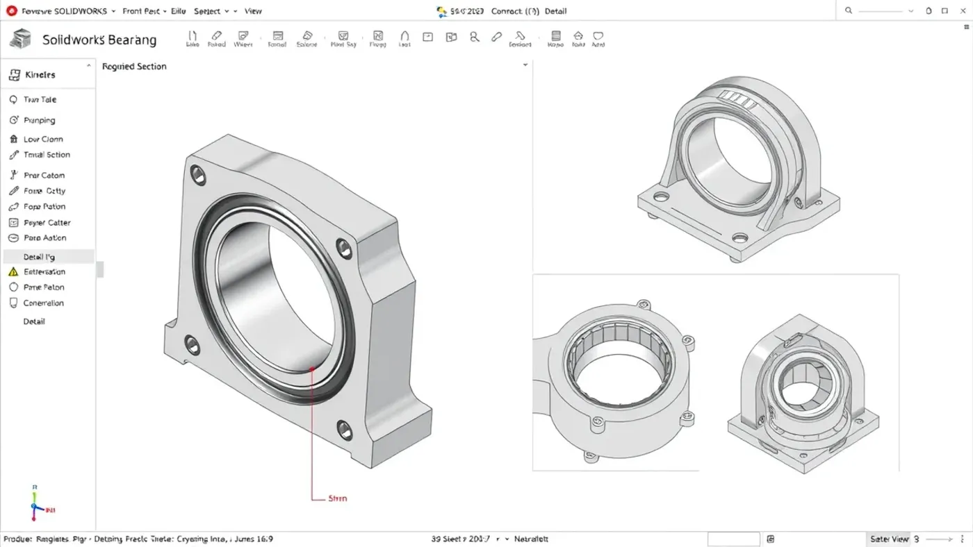 Model View Section và Detail SolidWorks